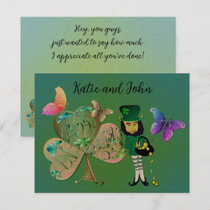 Lycklig St Patrick's Leprechaun Anteckningskort