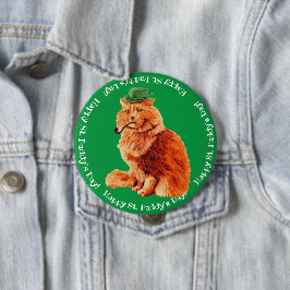 Lycklig St. Patrick's Lucky Cat Button Knapp