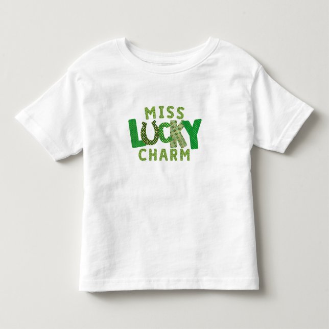 Lycklig St. Patrick's Miss Lucky Charm T Shirt (Framsida)