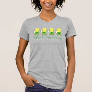 Lycklig St Patrick's Paddy's Day Grönt Beer Mugg T Tee Shirt