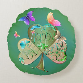 "Lycklig St. Patrick's "Shamrock's Rund Kudde