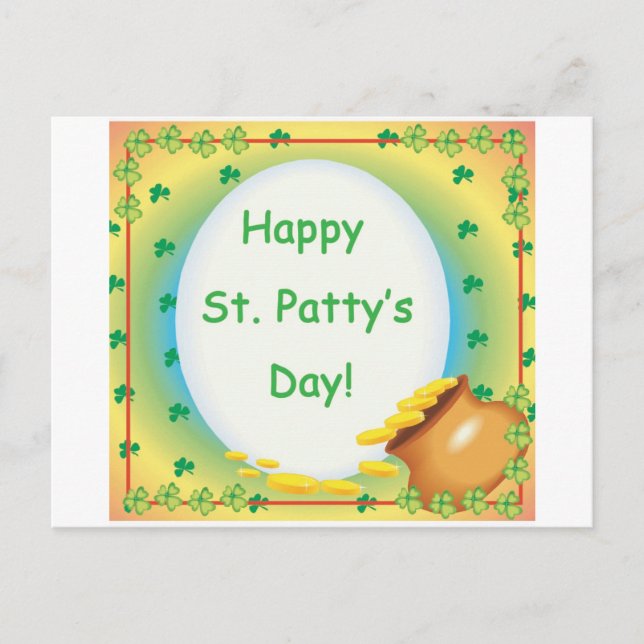 Lycklig St. Patty's Day Vykort (Framsida)