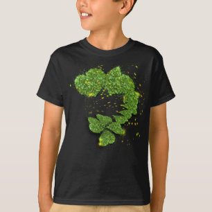 Lycklig St patty, Grönt Shamrocks Pärlande hjärt T Shirt