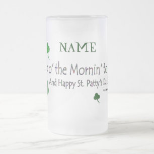 Lycklig St. Pattys dag (1b) - Personalize - Stein Frostat Ölglas