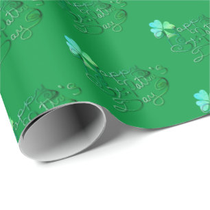 "Lycklig St. Pattys dag" Handskriven Grönt Presentpapper
