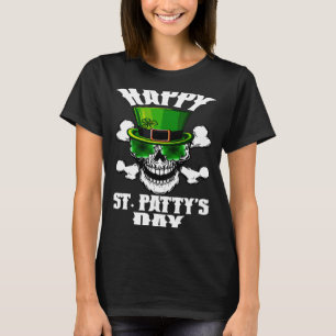 Lycklig St patty's day St Patricks Sugar Skull Lep T Shirt