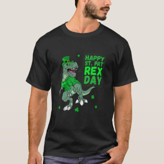 Lycklig St. Saint patrick Pat Rex Day Rex Dinosaur T Shirt