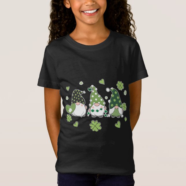 Lycklig St Saint patrick Patrick's Day Gnome Trio  T Shirt (Framsida)