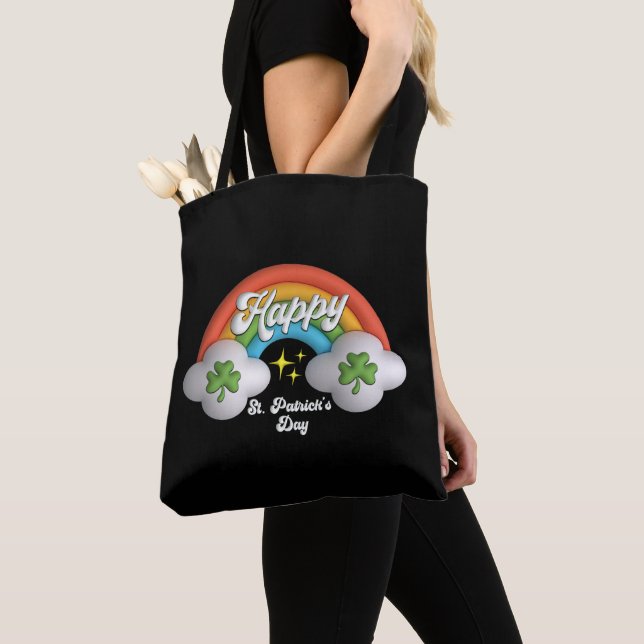 Lycklig St Saint patrick's day Cute Rainbow Tygkasse (Närbild)