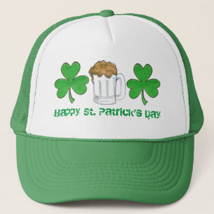 Lycklig St. Saint patrick's day Grönt Shamrock Bee Keps