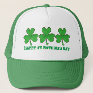 Lycklig St. Saint patrick's day Grönt Shamrock Truckerkeps