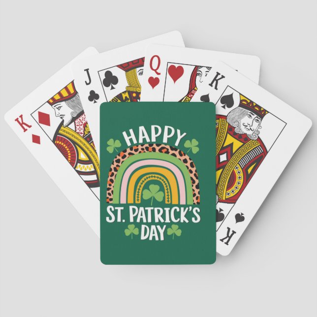 Lycklig St Saint patrick's day Rainbow Shamrock Casinokort (Baksidan)