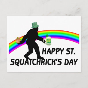 Lycklig St Squatchricks Day Vykort