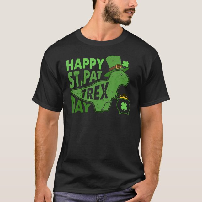 Lycklig St. T-Rex-dag T-Shirt Dinosaur (Framsida)