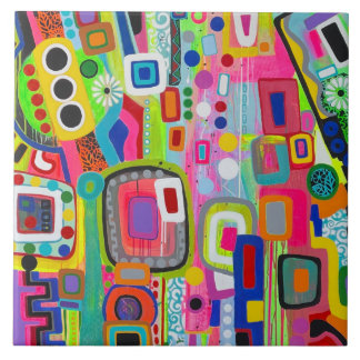 Lycklig Ställe 6 x 6 x 6 keramiskt plattor Kakelplatta