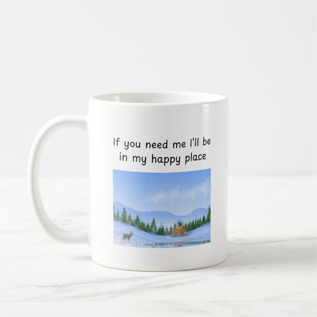 Lycklig Ställe Cabin Kaffemugg (Vänster)