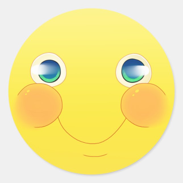 Lycklig Sticker Runt Klistermärke (Framsida)