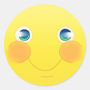 Lycklig Sticker Runt Klistermärke