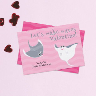 Lycklig Stingray Barn Valentine Day Card Tack Kort