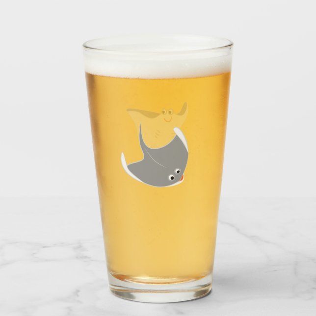 Lycklig Stingrockor Glaskopp (Framsida fylld)