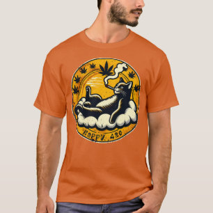 Lycklig Stoner Cat T Shirt