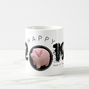 Lycklig, stora år 2019, ursprungligt 3D-Mugg Kaffemugg