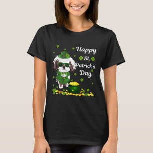 Lycklig Stpatricks Shih Tzu Hund T Shirt