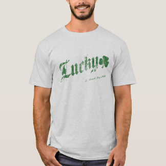 Lycklig Sts Patrick dagT-tröja - grön bokstäver T Shirt