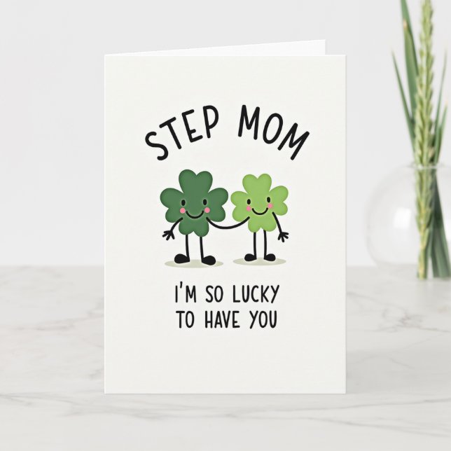 Lycklig Styvmamma Clover Kort (Framsida)
