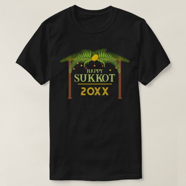 Lycklig Sukkot-Anpassadet med år T Shirt (Design framsida)