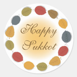 Lycklig Sukkot Helgdag Sticker Runt Klistermärke