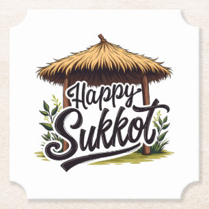 Lycklig Sukkot Jewish helgdag Hanukkah Underlägg Papper