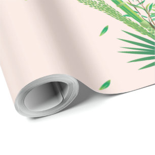 Lycklig Sukkot Lulav & Etrog Four Species Watercol Presentpapper