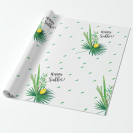 Lycklig Sukkot Lulav & Etrog Fyra arter Vattenfärg Presentpapper