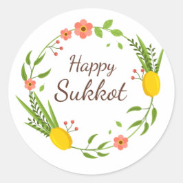 Lycklig Sukkot Lulav Stickers Runt Klistermärke