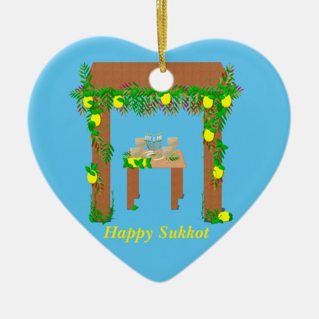 Lycklig Sukkot,Personlig Julgransprydnad Keramik (Framsidan)