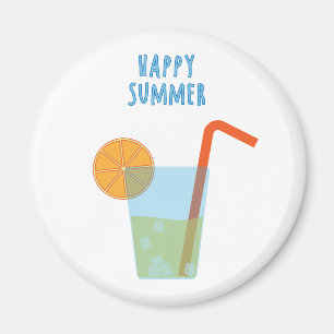Lycklig Summer Magnet med en sockel