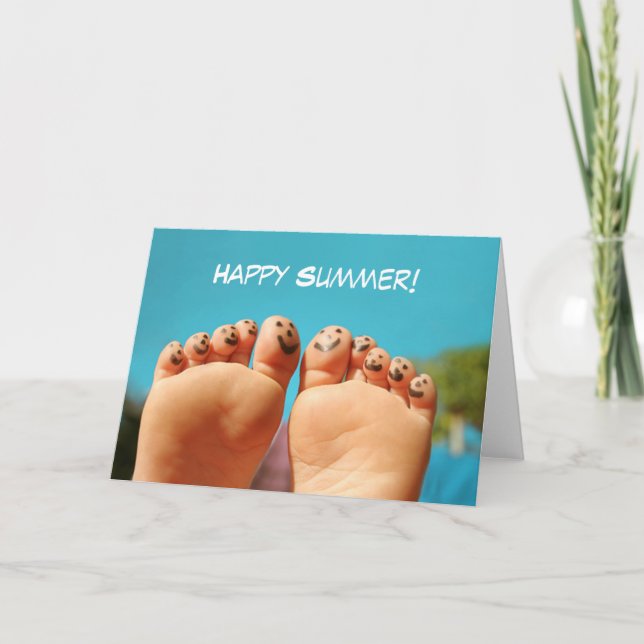Lycklig Summer Toes Kort (Framsida)