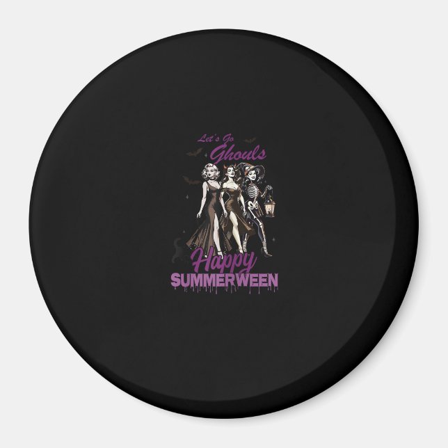 Lycklig Summerween Ghoul Girl Squad Magnet (Framsidan)