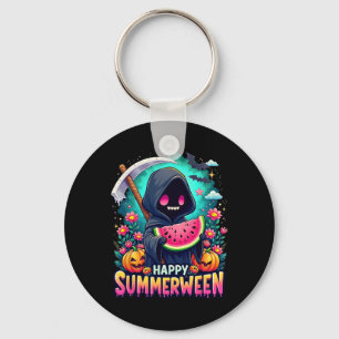 Lycklig Summerween Skeleton Jack-o-lantern Summer Nyckelring