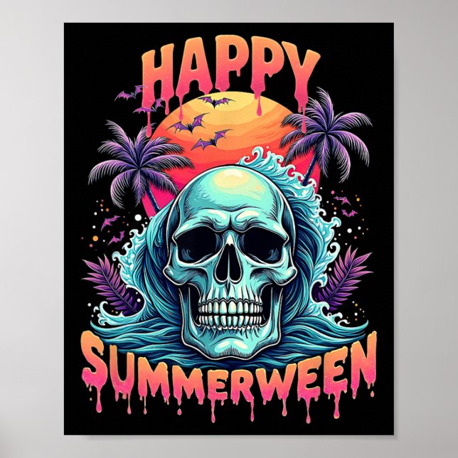 Lycklig Summerween Skeleton Summer Watermelon Jack Poster (Framsidan)