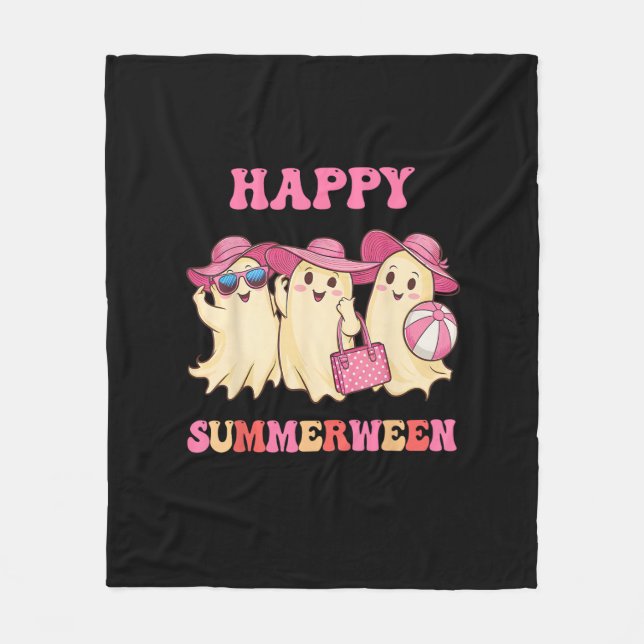 Lycklig Summerween Summer Halloween Costumes Ghost Fleecefilt (Framsidan)
