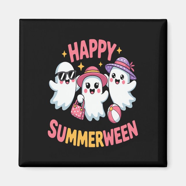 Lycklig Summerween Summer Halloween Funny Magnet (Framsidan)