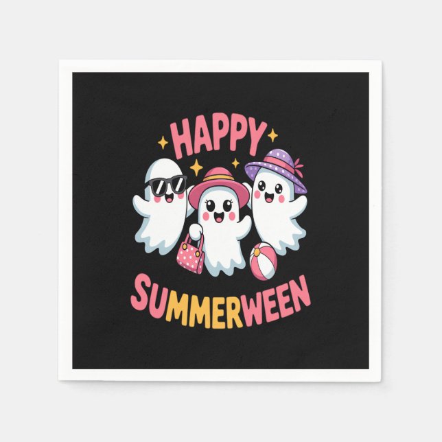 Lycklig Summerween Summer Halloween Funny Pappersservett (Framsidan)