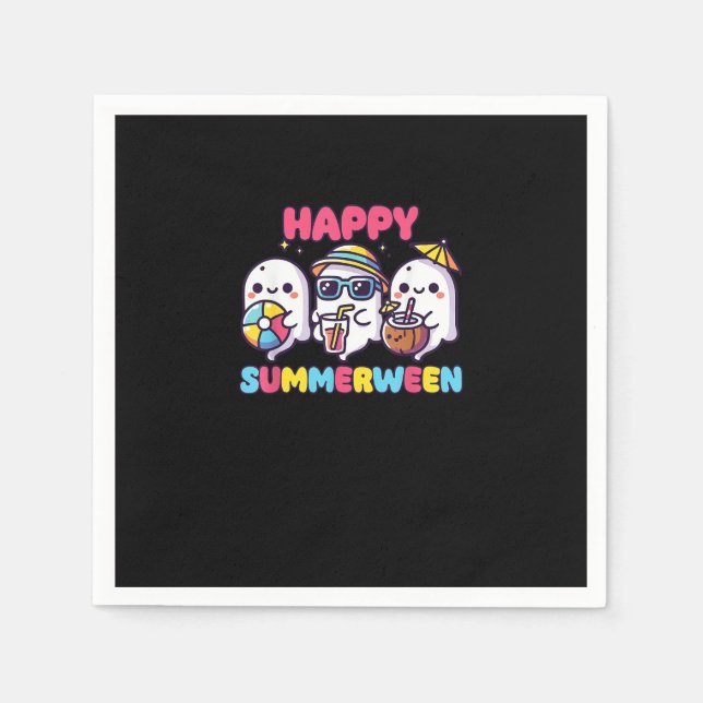 Lycklig Summerween Summer Halloween Funny Pappersservett (Framsidan)