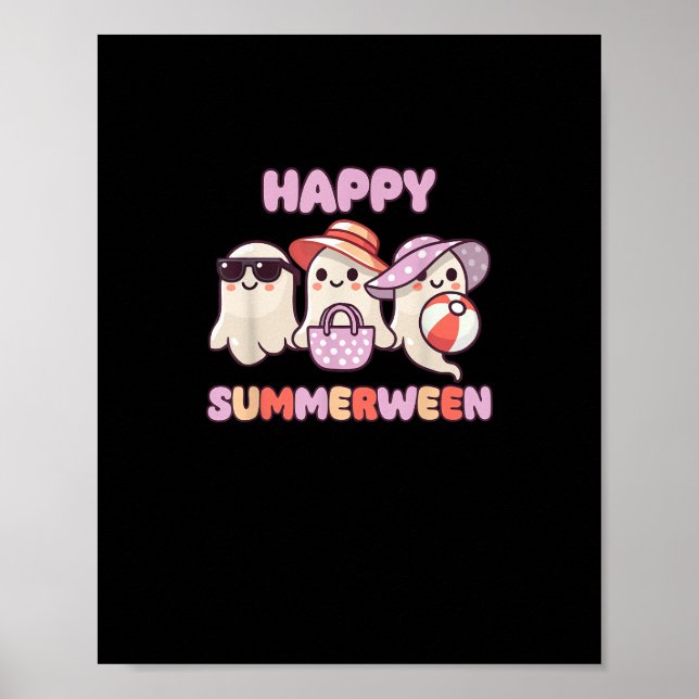 Lycklig Summerween Summer Halloween Ghost Poster (Framsidan)