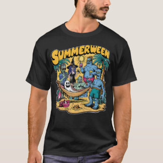 Lycklig Summerween Summer Halloween Helgdag Beach T Shirt