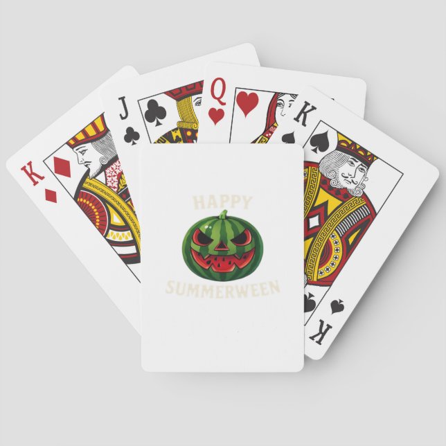 Lycklig Summerween Watermelon Jack O’ Lantern - Fu Casinokort (Baksidan)
