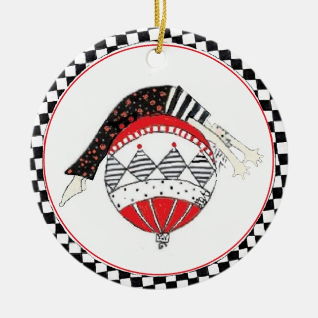 Lycklig sund allsidig Pilates helgdag Julgransprydnad Keramik (Framsidan)