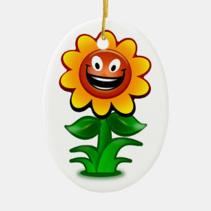 LYCKLIG SUNFLOWER JULGRANSPRYDNAD KERAMIK